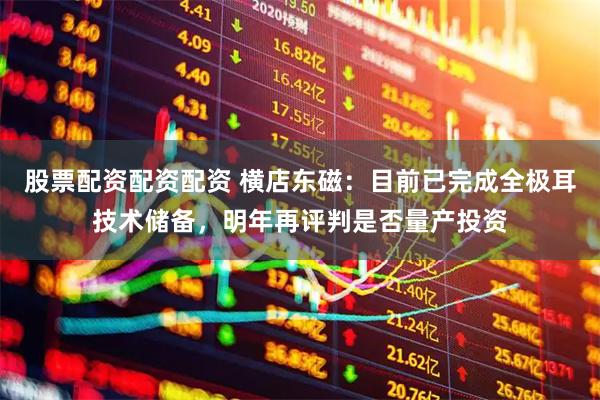 股票配资配资配资 横店东磁：目前已完成全极耳技术储备，明年再评判是否量产投资